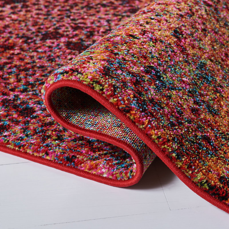 17 Stories Dowlen Performance Red/Orange/Blue Rug & Reviews Wayfair